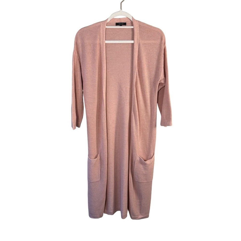RW&CO. Blush Knit Open Front Cardigan 3/4 Sleeves Size XS Neutral Minimalist